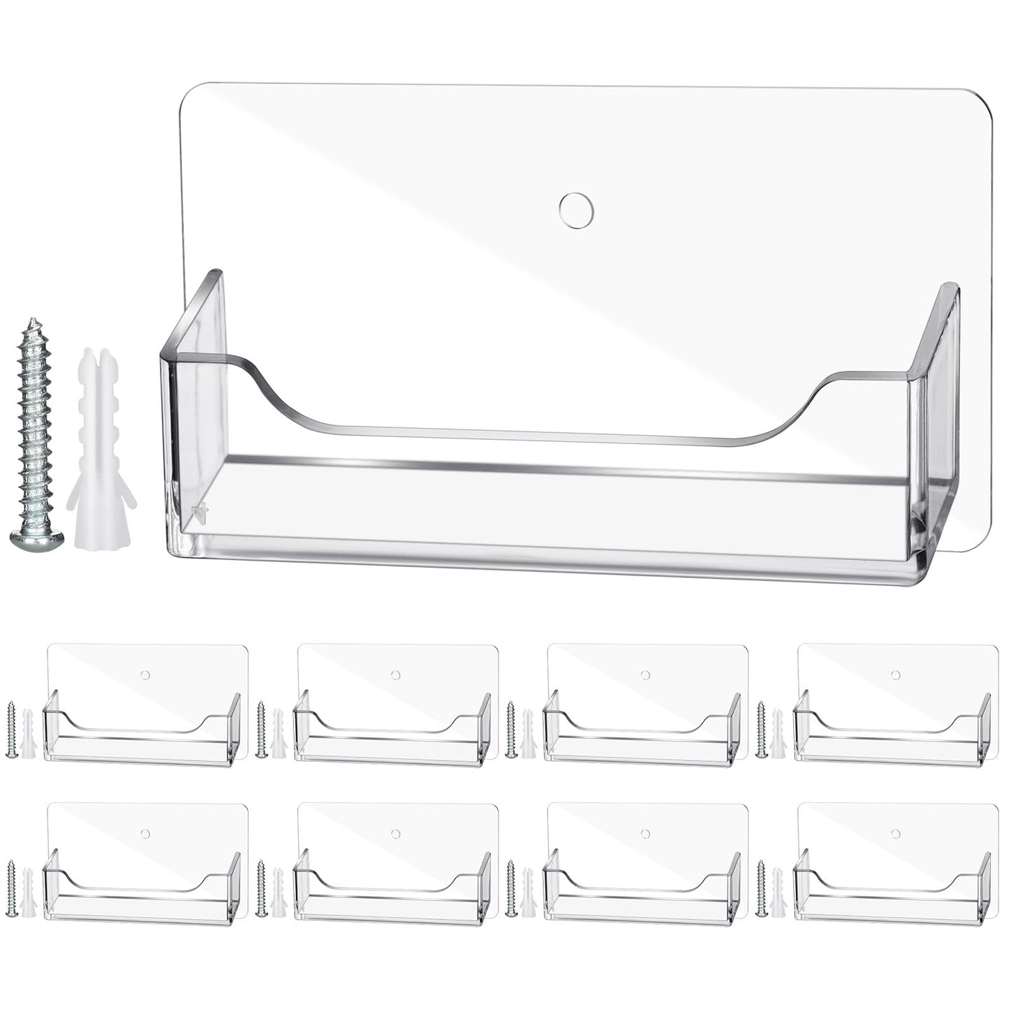 Wesiti 8 Pcs Individual Acrylic Business Card Holders, Wall & Desk Display
