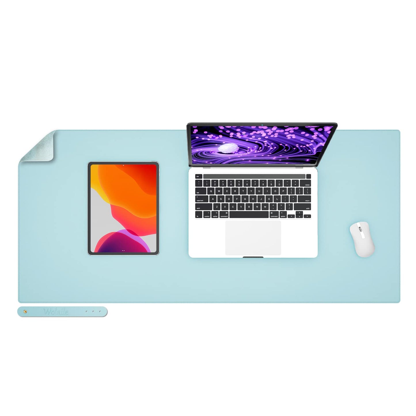Wolaile Faux Leather Desk Pad Blotter,Waterproof Non-Slip Writing Desk Mat for Kids,36x17 in