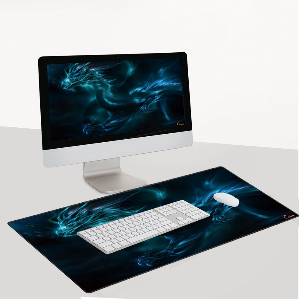 Cmhoo XXL Professional Large Mouse Pad & Computer Game Mouse Mat (35.4x15.7x0.1IN, Dragon)
