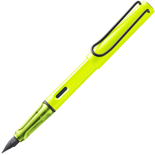 LAMY safari neonyellow - Fountain Pen with ergonomic grip & polished steel nib in size M - ideal