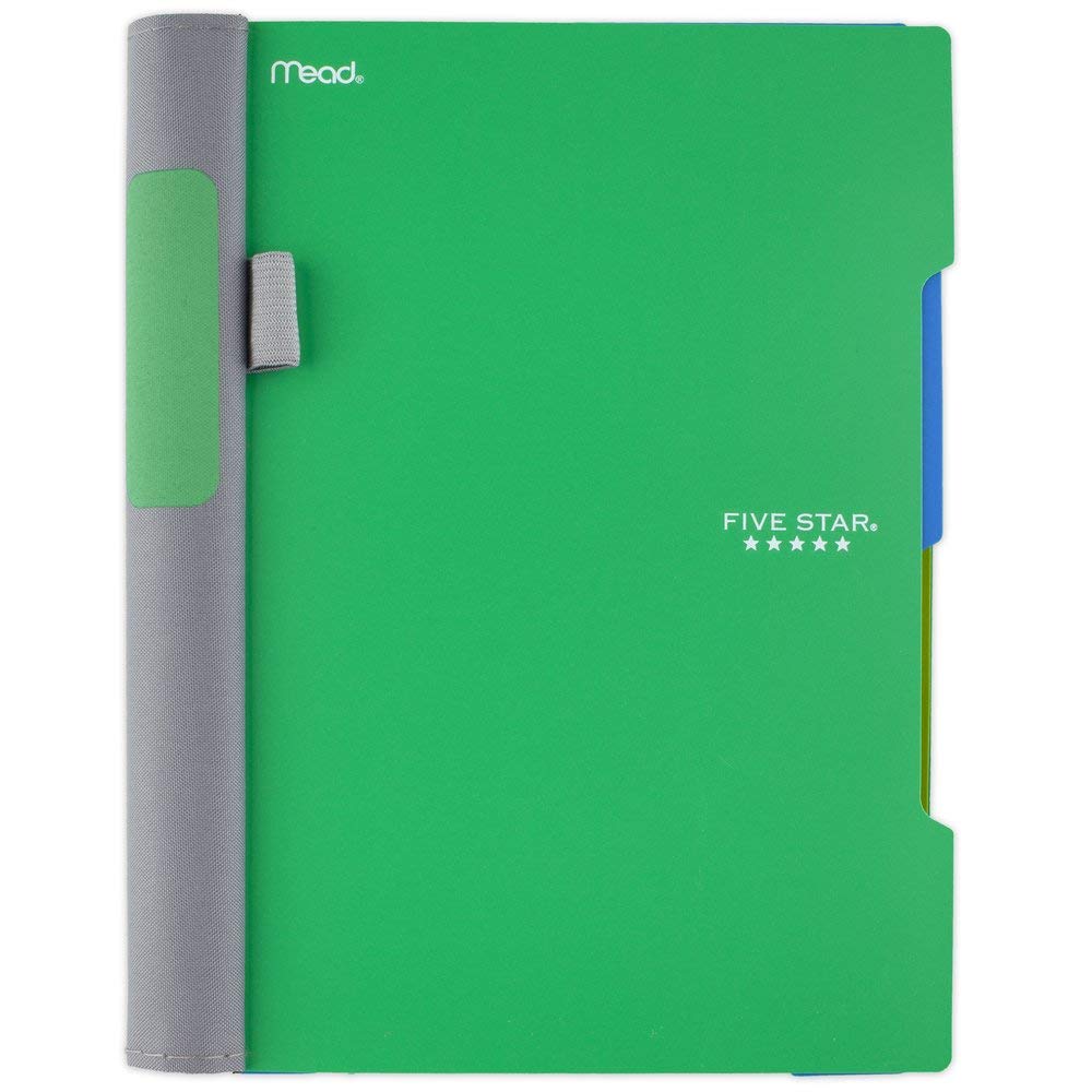 Five Star Advance Spiral Notebook, 2 Subject, College Ruled Paper, 100 Sheets, 9-1/2" x 6", Green