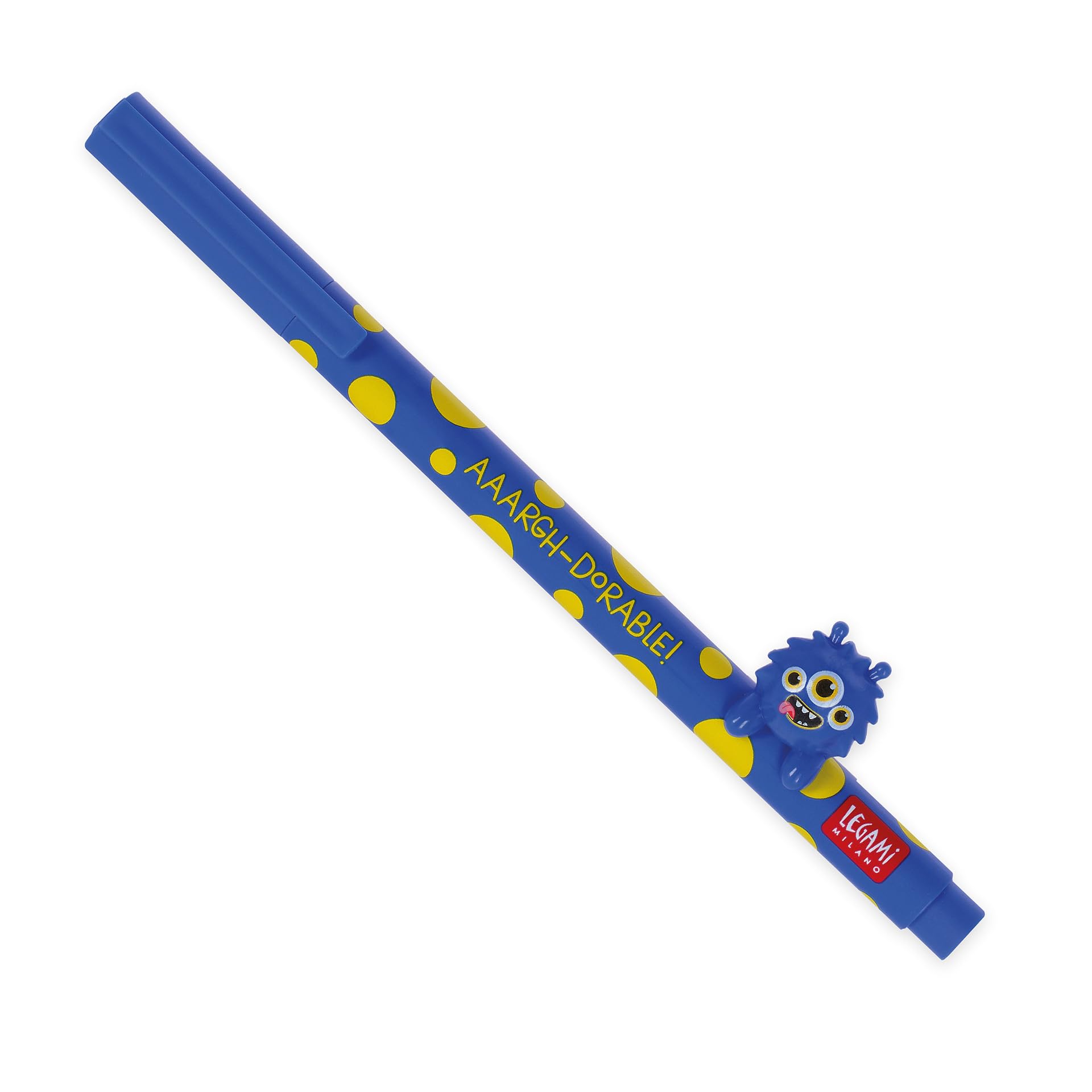 Legami - Gel Pen with Decorative Animal - Lovely Friends, Monster Theme, Avoid Rolling, Blue Ink