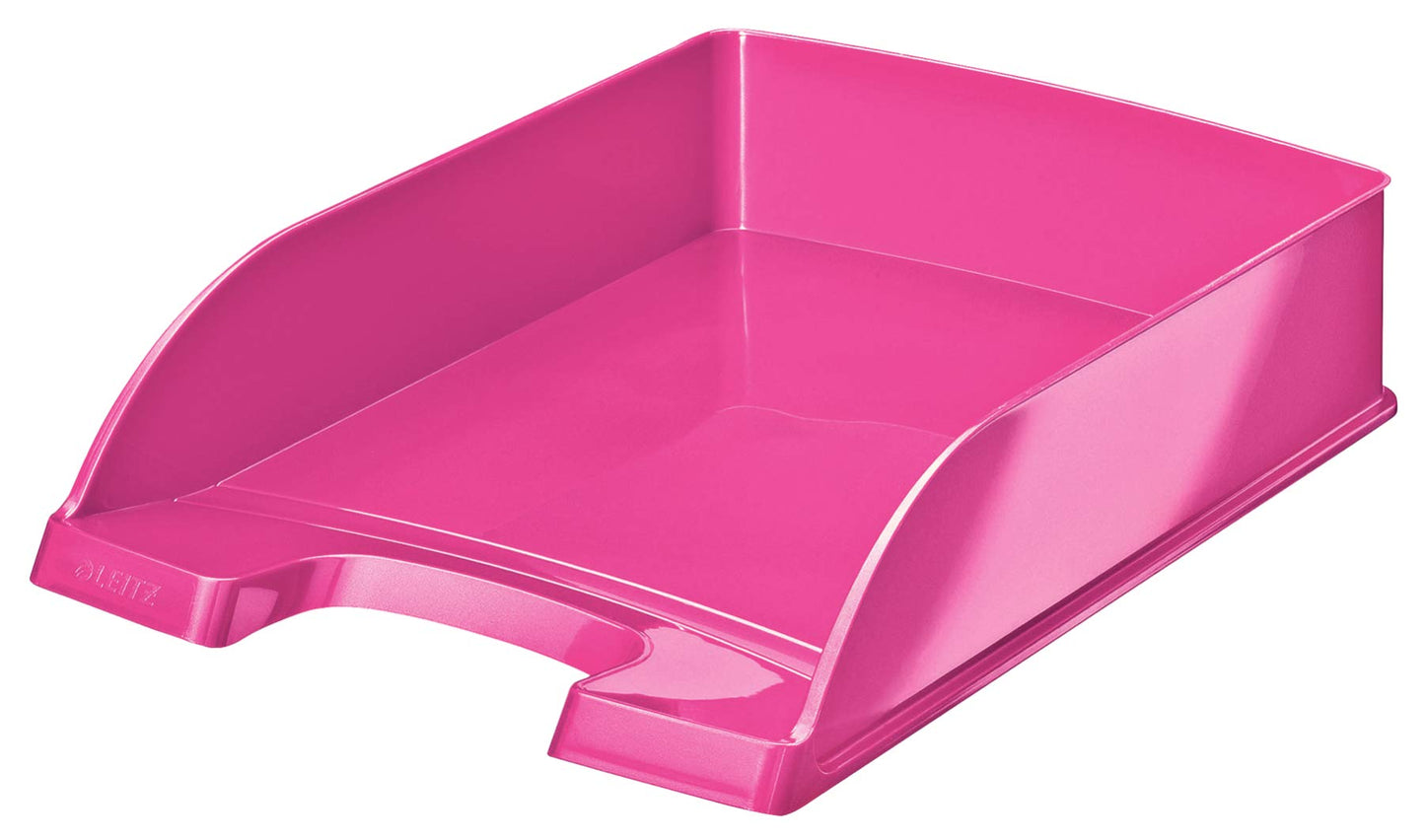 Leitz A4 Letter Tray, Metallic Pink, Wow Range, 52263023