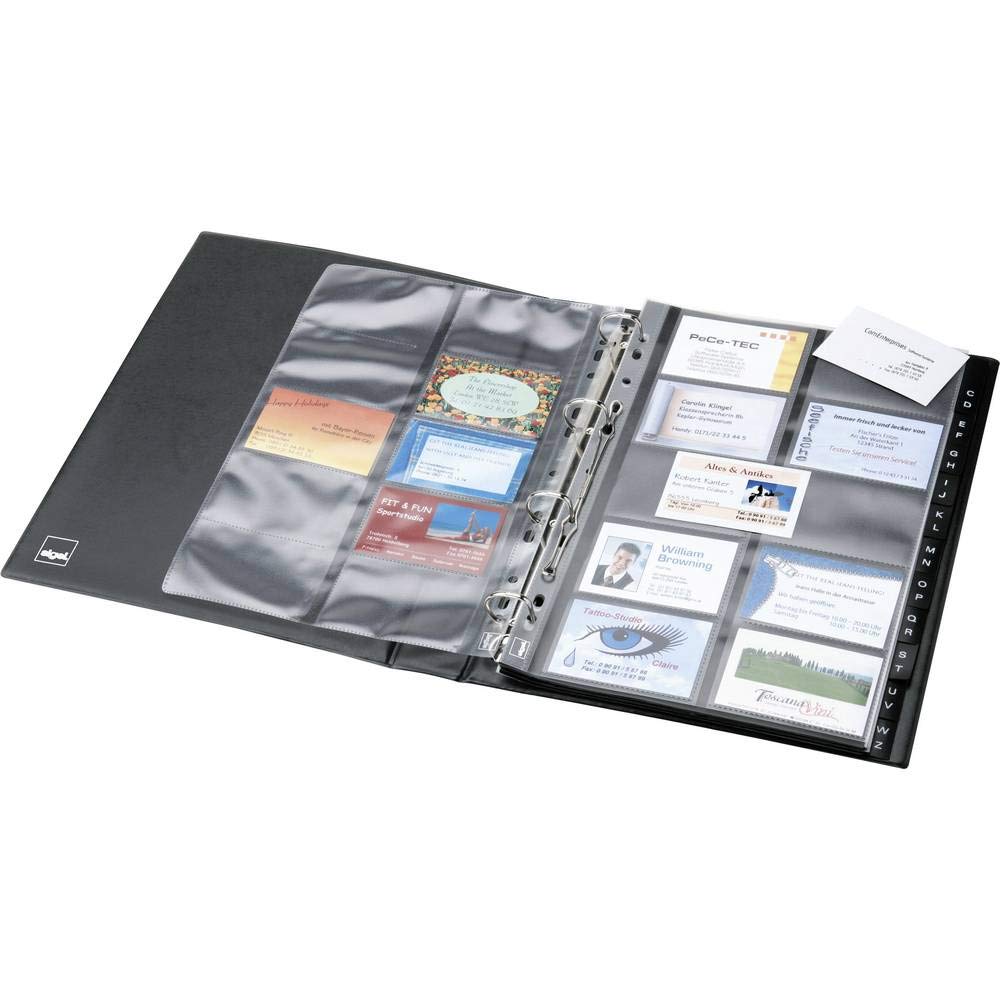 Sigel VZ351 Pockets for Business Card Organisers, Two Rows, A4, 10 Pockets, for up to 200 Cards