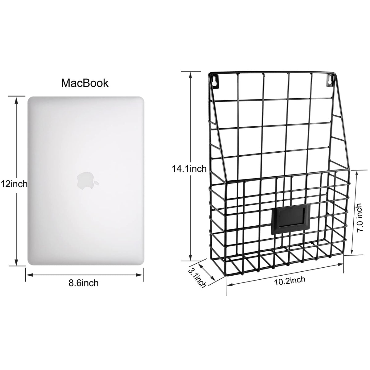 WantuSee Storage Racks, Metal Wire Wall Mounted Magazine Holder, Wall Hanging Organizer holder for