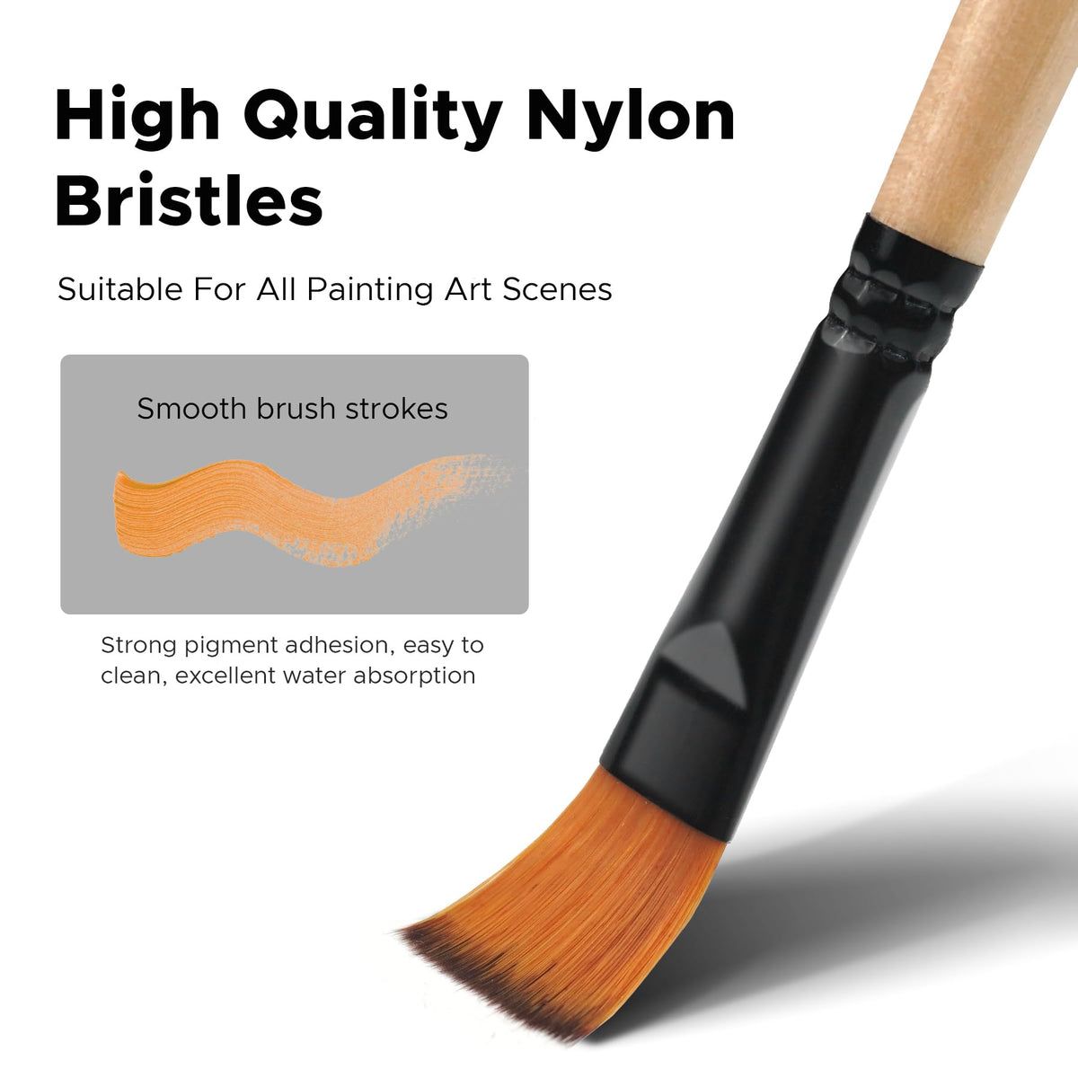 Bougimal 33 Pcs Paint Brush Set, No-Shedding Artist Paint Brushes