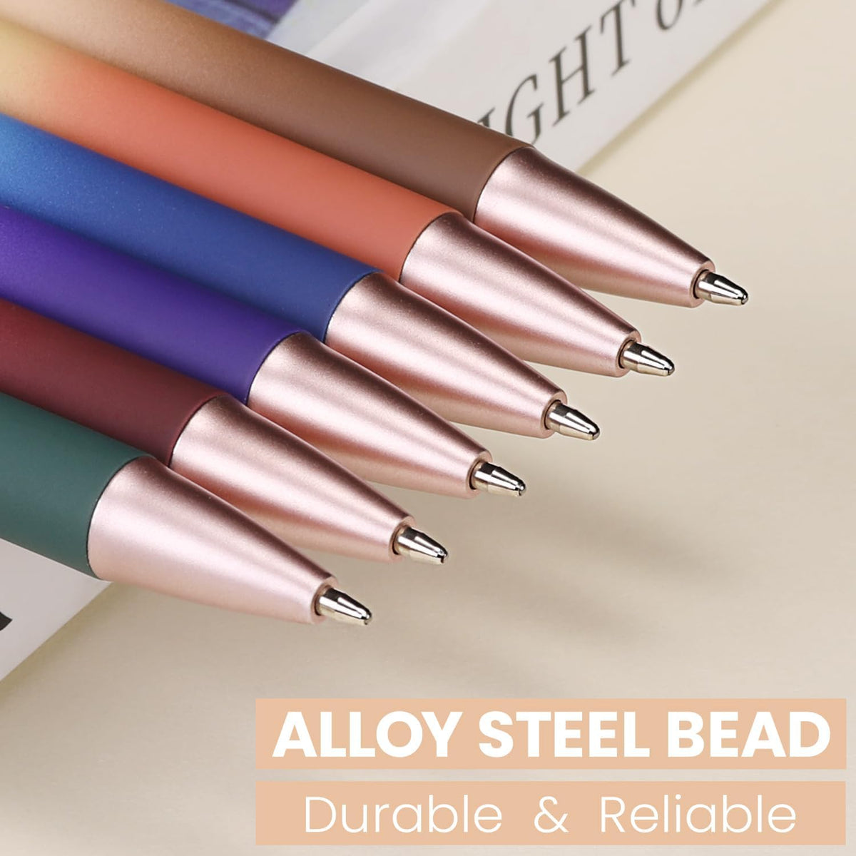 Sikao Pens Bulk, 60 Pack Luxe Gradient Retractable Ballpoint Pens