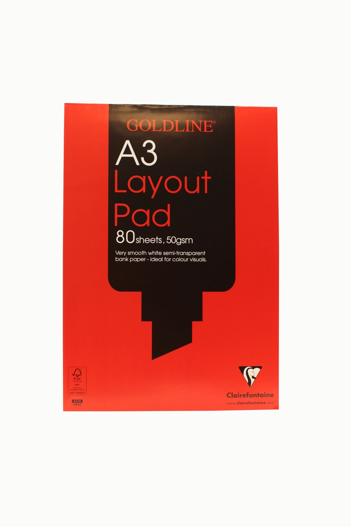 Clairefontaine - Ref GPL1A3Z - Goldline Layout Pad (Contains 80 Sheets) - A3 (420 x 297mm) in Size