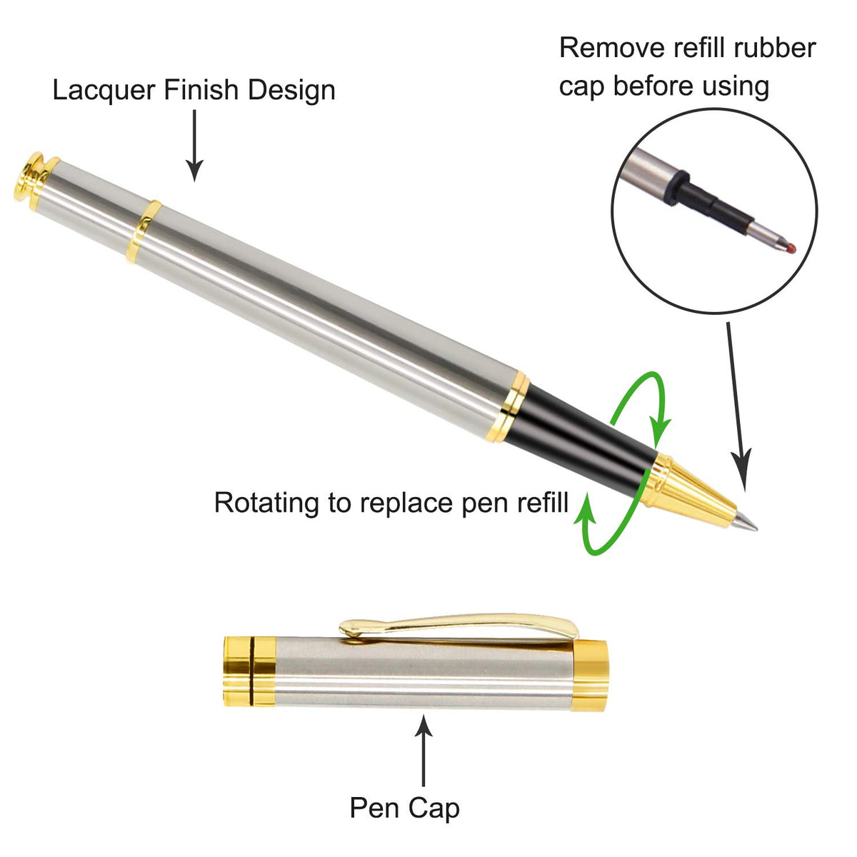 Aolun Personalized Pens,Custom Engraved Pen with Your Name Or Message,Refillable Medium