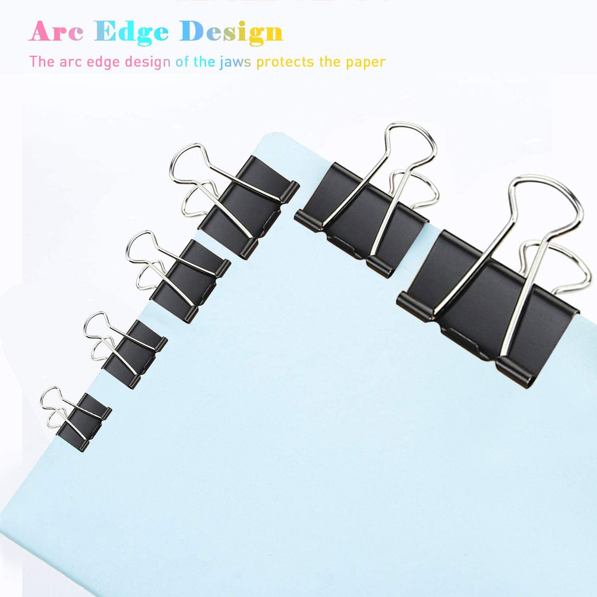 Extra Large Binder Clips, 48 Pack, 2 Inch, Standard 51mm, Black, Capacity 0.86 Inch, Metal Paper