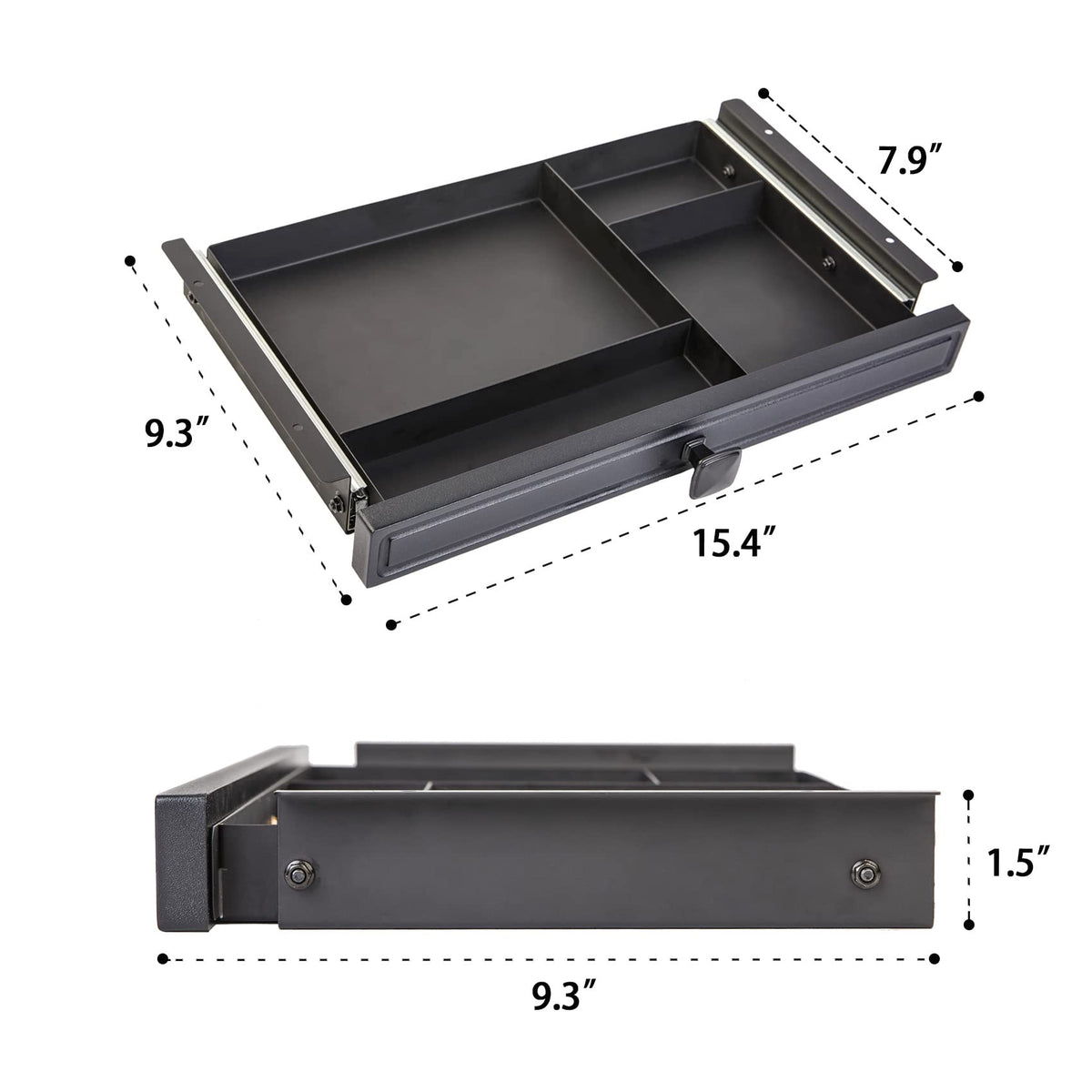 GOME Under Desk Slide out Pencil Drawer with Space Divider Design for Storing Pencil and Office
