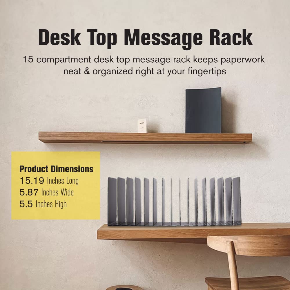 MMF Industries STEELMASTER Desk File Organizer | 15 Compartments | Scratch & Chip-Resistant Finish