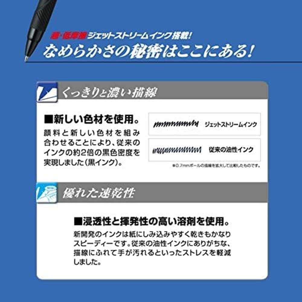 三菱鉛筆 Mitsubishi Pencil Jetstream SXN150105P.24 Oil-Based Ballpoint Pen, Black, 5 Pieces