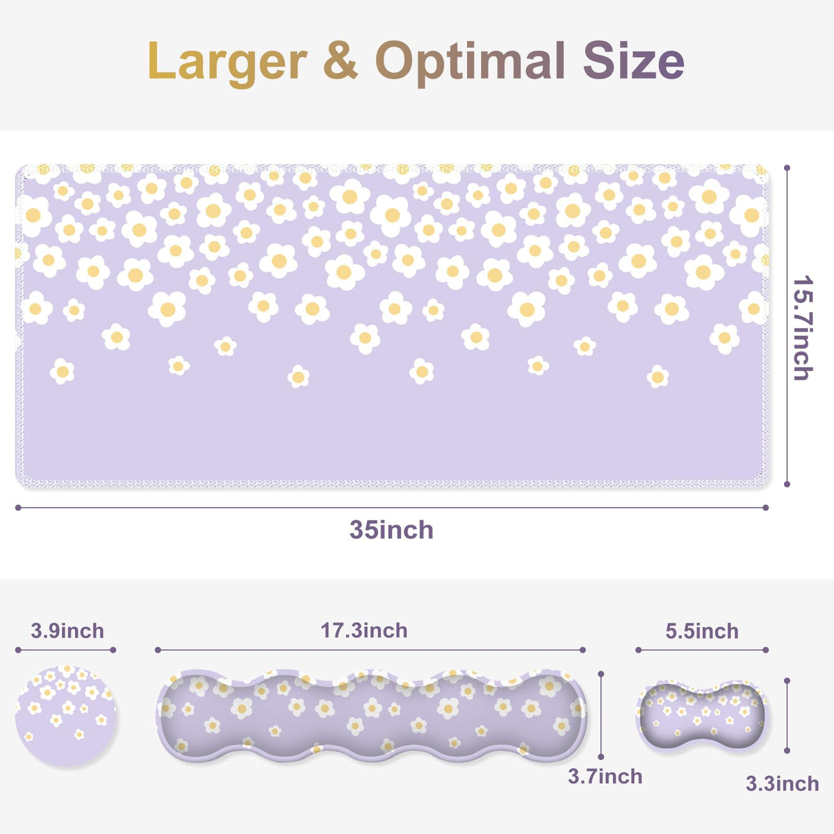 NXZGO Desk Mat Gaming Mouse Pad, Cute Desk Matt Keyboard Wrist Rest for Desktop, Anti-Slip Mousepad