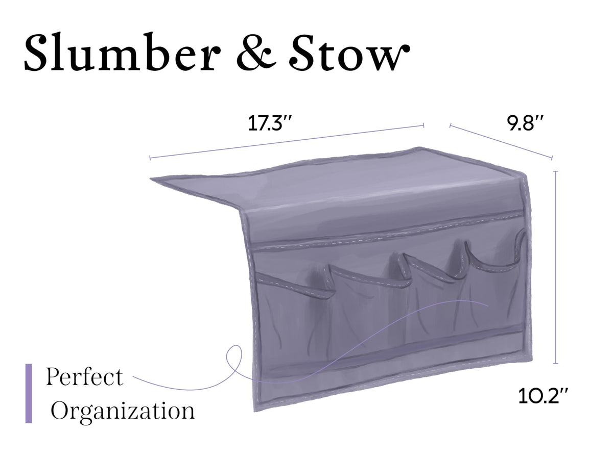 Houseify Slumber & Stow Hanging Bedside Caddy Organizer, 5 Pockets