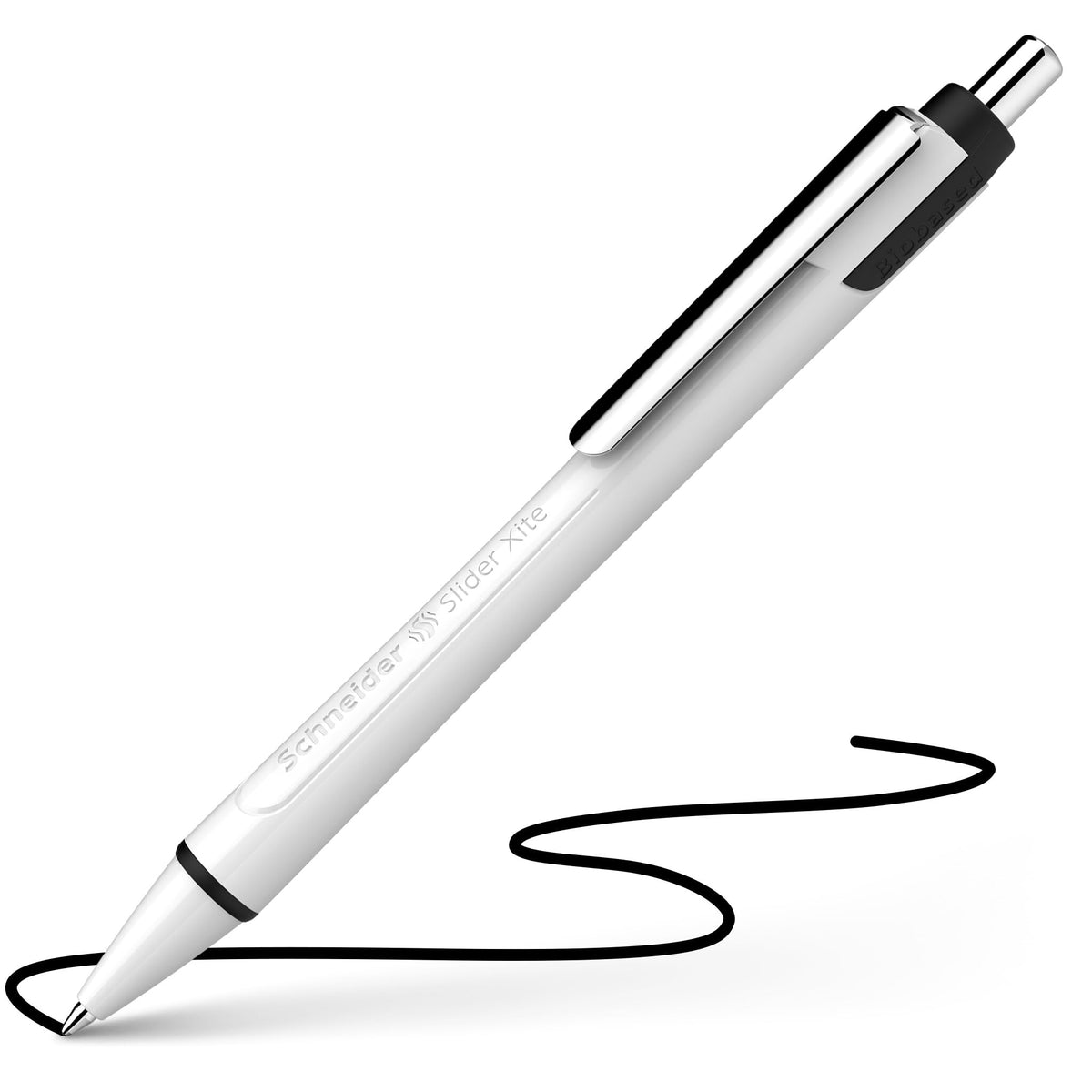 Schneider Slider Xite XB (Extra Broad) Ballpoint Pen, Refillable + Retractable, 1.4 mm, White