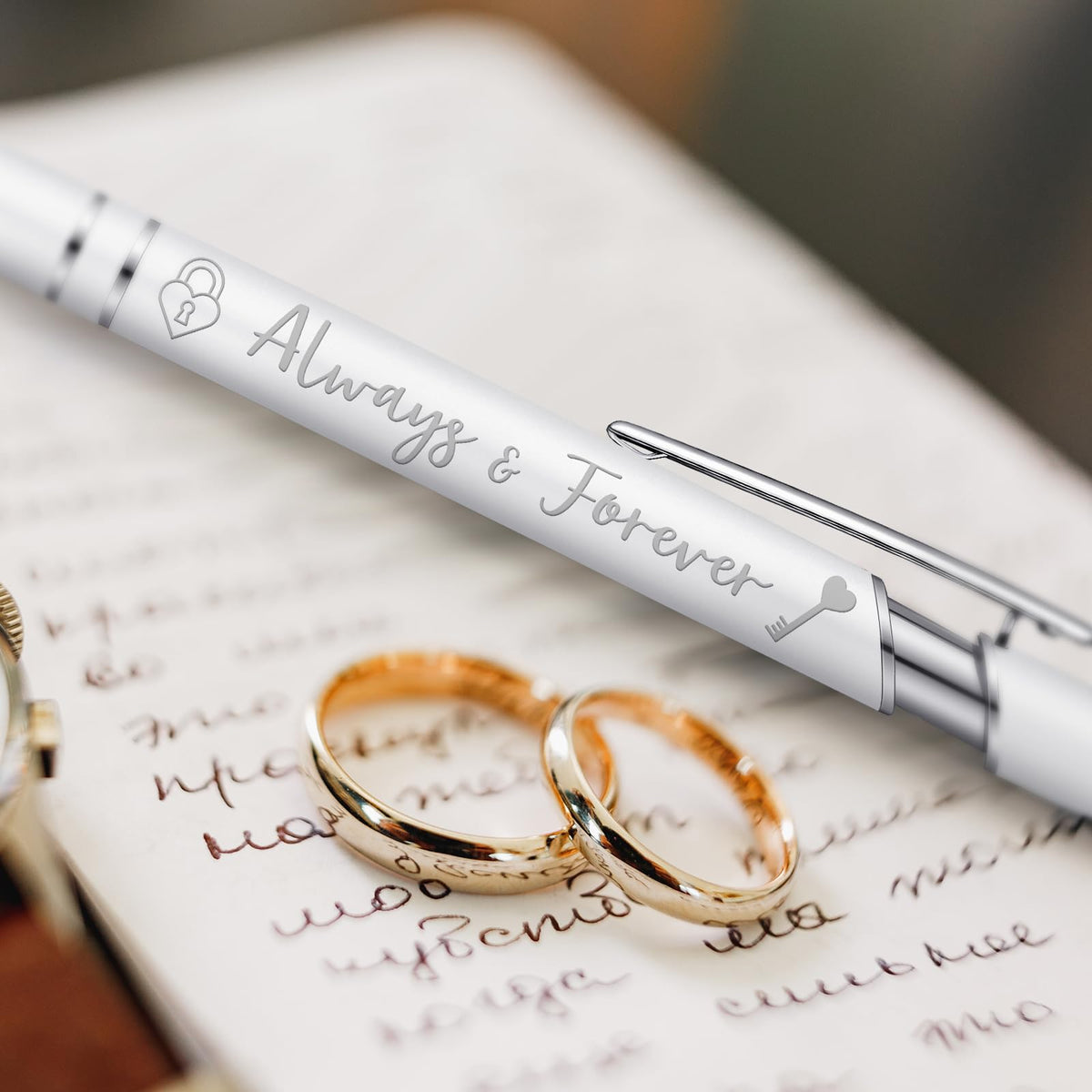 Kisston 36 Pcs Wedding Pen Bulk Bridal Shower Bachelorette Favor, White