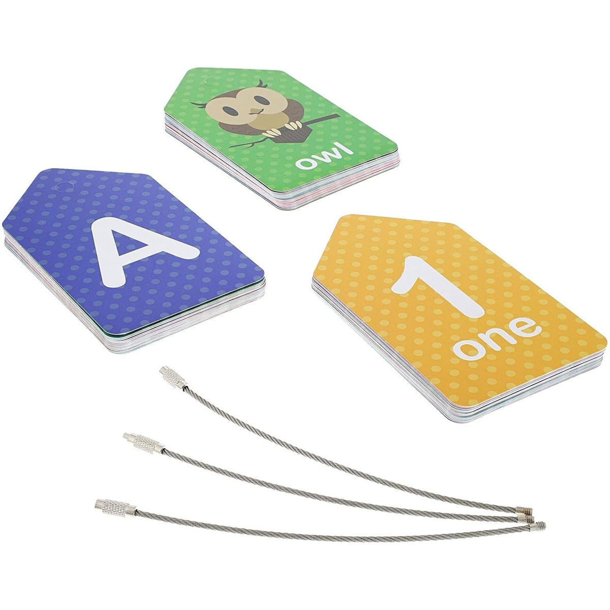 Laminated Number Flash Cards - Ring-Bound Alphabet & Number Set - Portable Toddler Flash Cards
