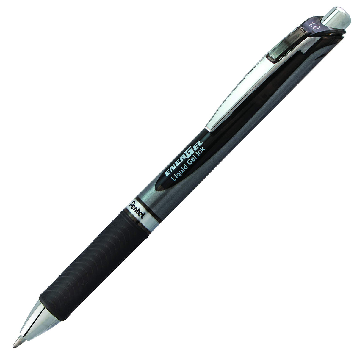Pentel EnerGel RTX Retractable Liquid Gel Pen, (1.0mm), Bold Line, Metal Tip, Black Ink (BL80-A)