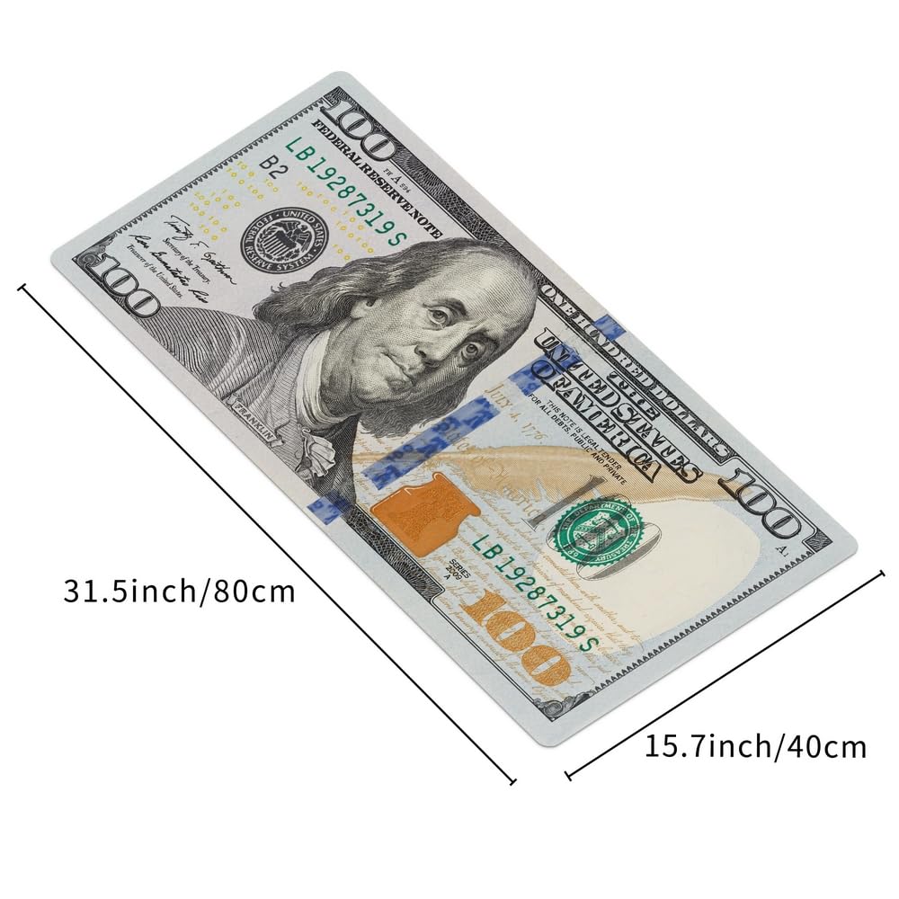 Reateforin Funny US Dollar Currency Money Gaming Mouse Pad Hundreds of 100 Dollar Bills Non-Slip