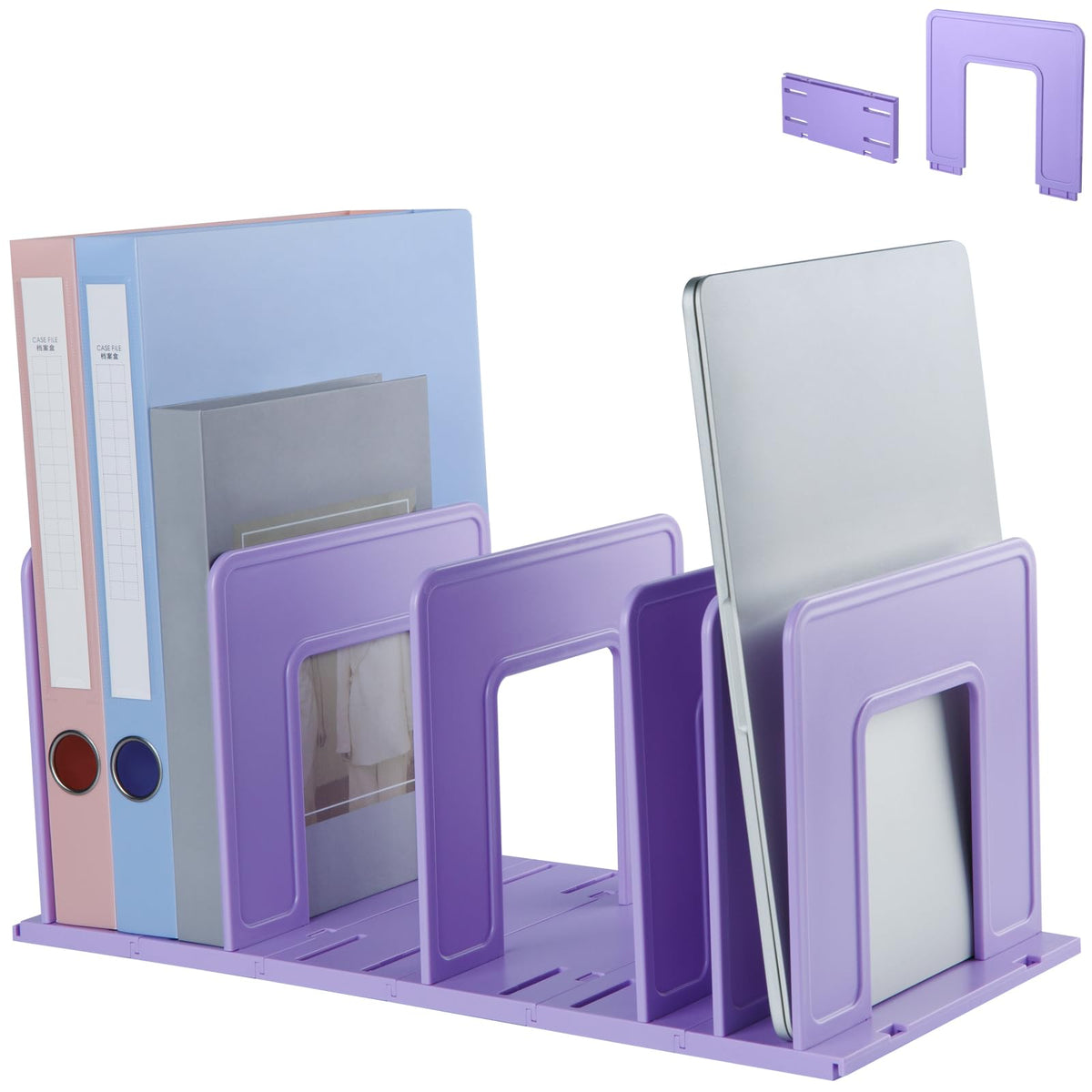 LuluEasy Adjustable Vertical File Sorter Sturdy Plastic Expandable Upright File Holder, Desktop