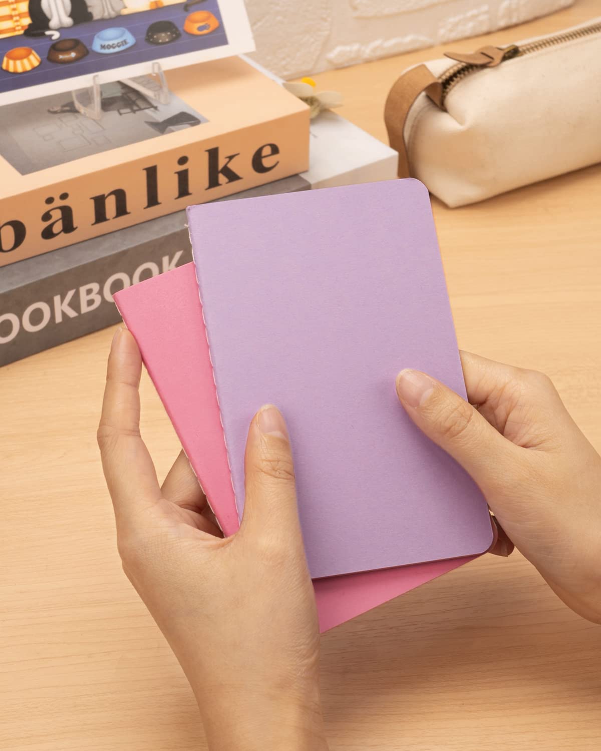 Lzerking Small Journal Mini Notebooks Bulk 36 Pack Pocket Notepads-Light Purple Cover 3.5 x 5.5