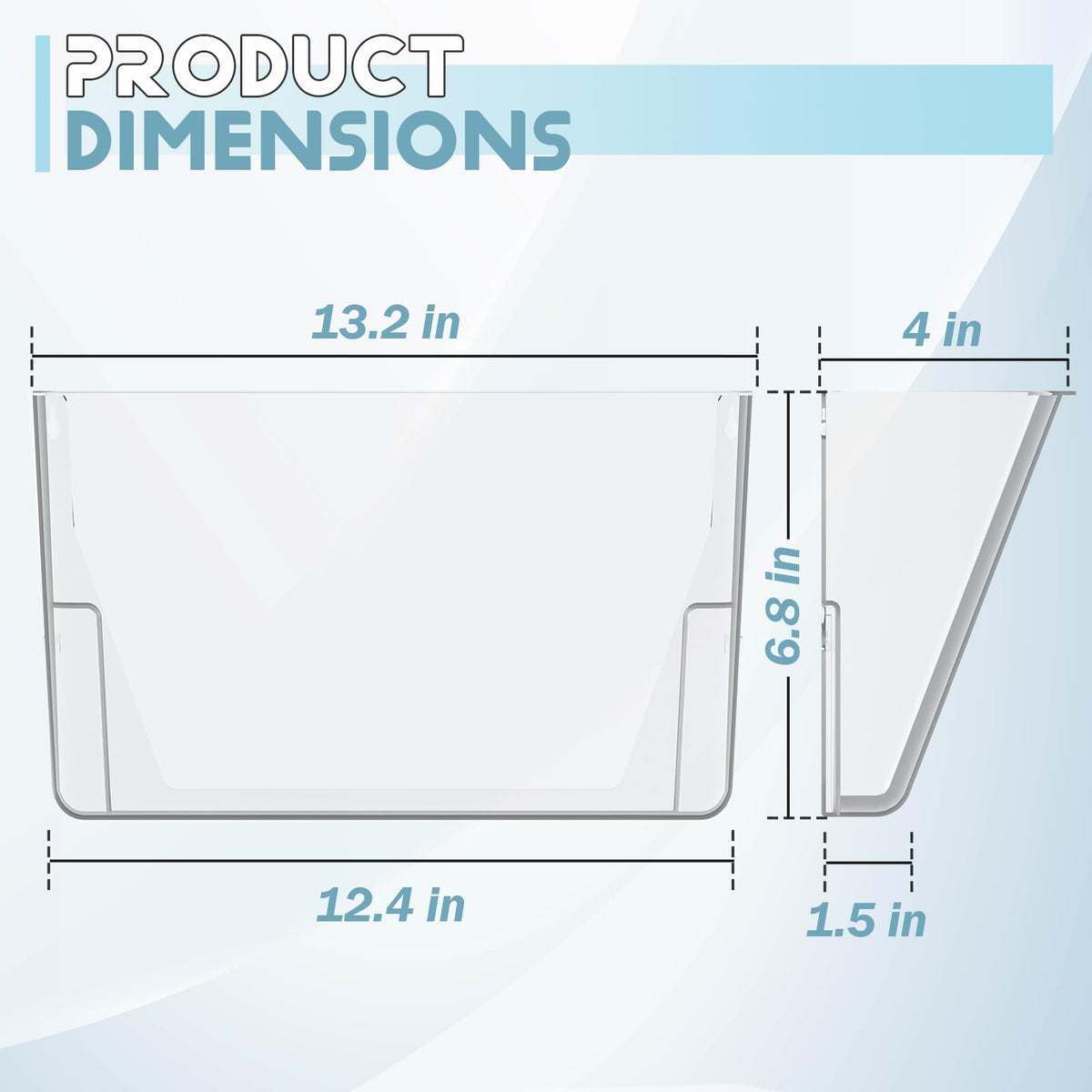 Gawerk Clear Acrylic Single Pocket, Plastic Hanging Wall Mount File Holder for Office Home (Clear