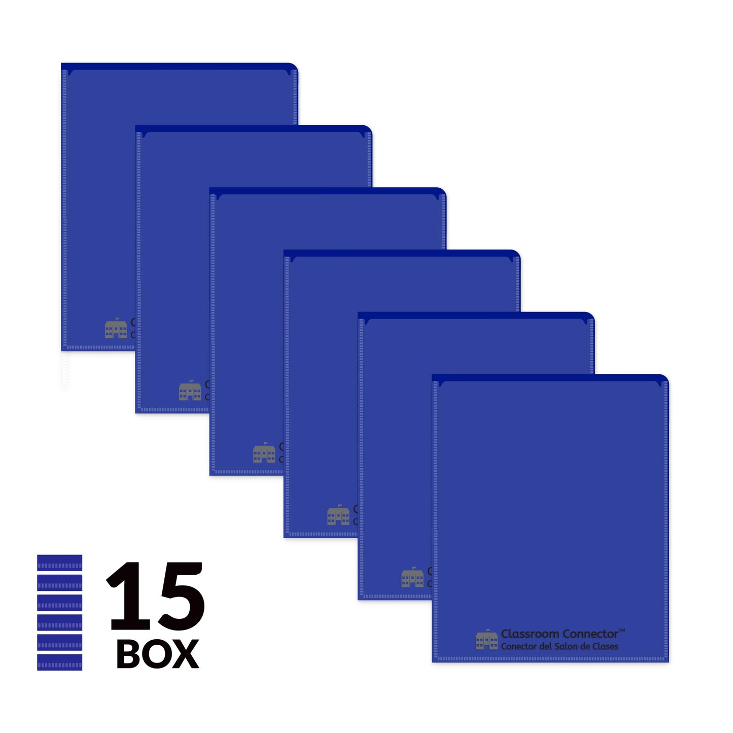 C-Line Classroom Connector™ Multi-Pocket School-to-Home Portfolio, Blue, 15/BX (32305), 9.5 x 11.75