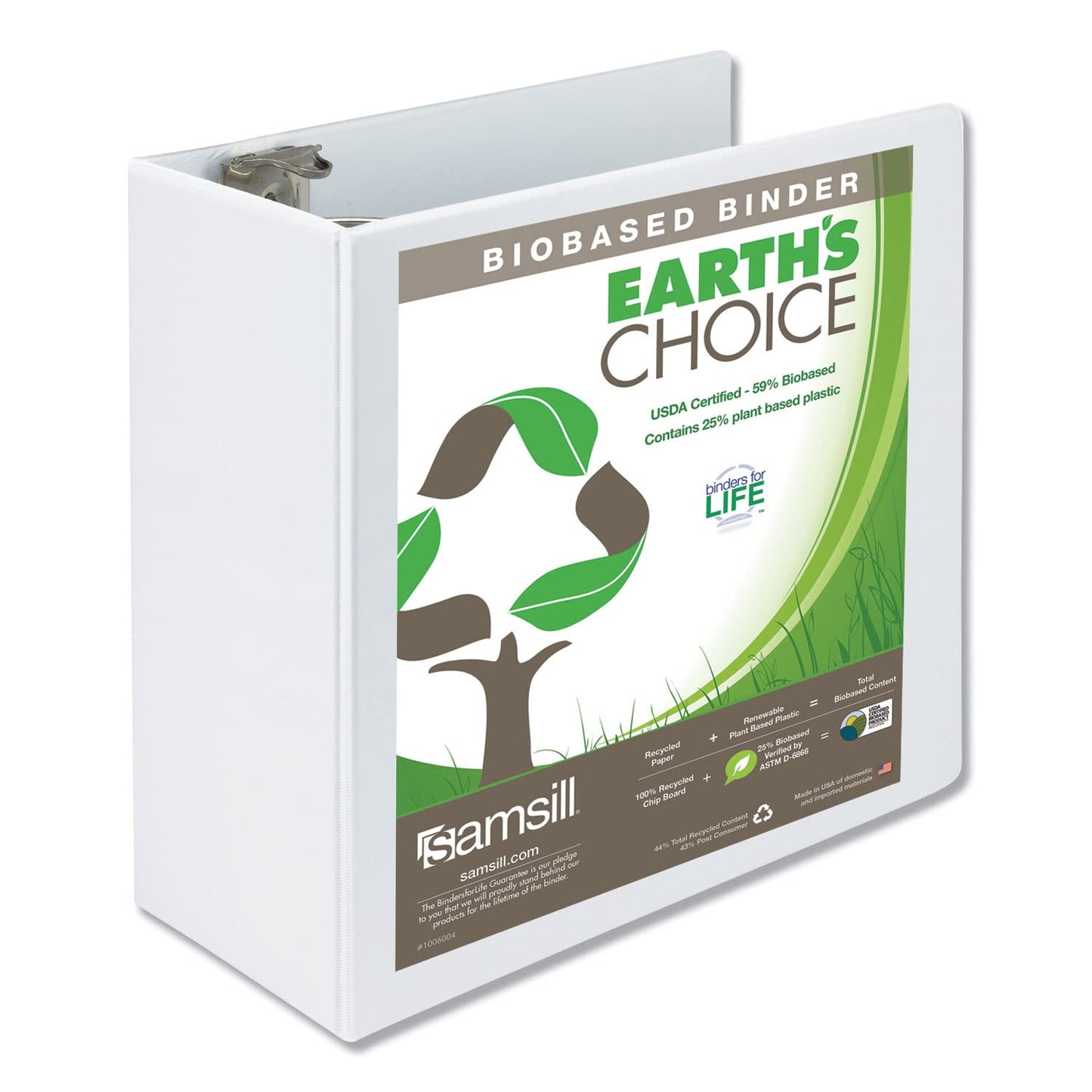 Samsill Plant-Based 5 Inch Durable Round Ring, View Binder, Eco-Friendly, USDA Certified Biobased