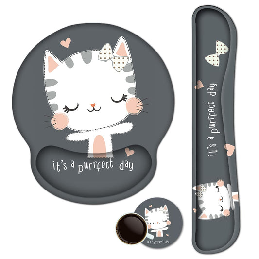 Keyboard Mouse Pad Wrist Rest, Gel Ergonomic Wrist Rest Support Mousepads,Non Slip Rubber Base