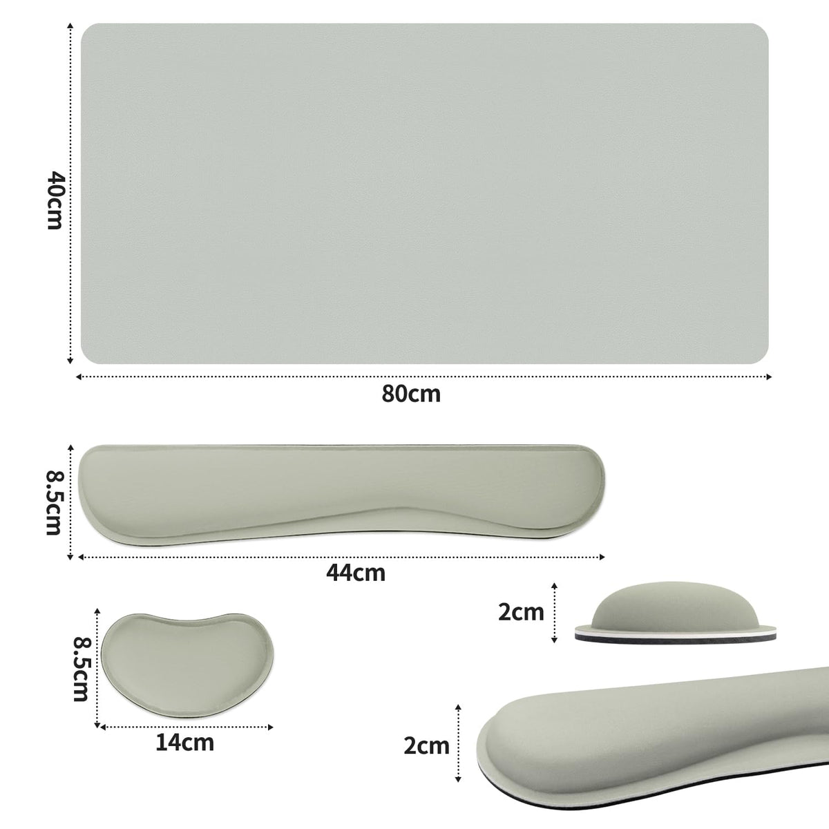 Meetcolor Keyboard and Mouse Pad, 3-in-1 Desk Mat Set Keyboard Wrist Rest