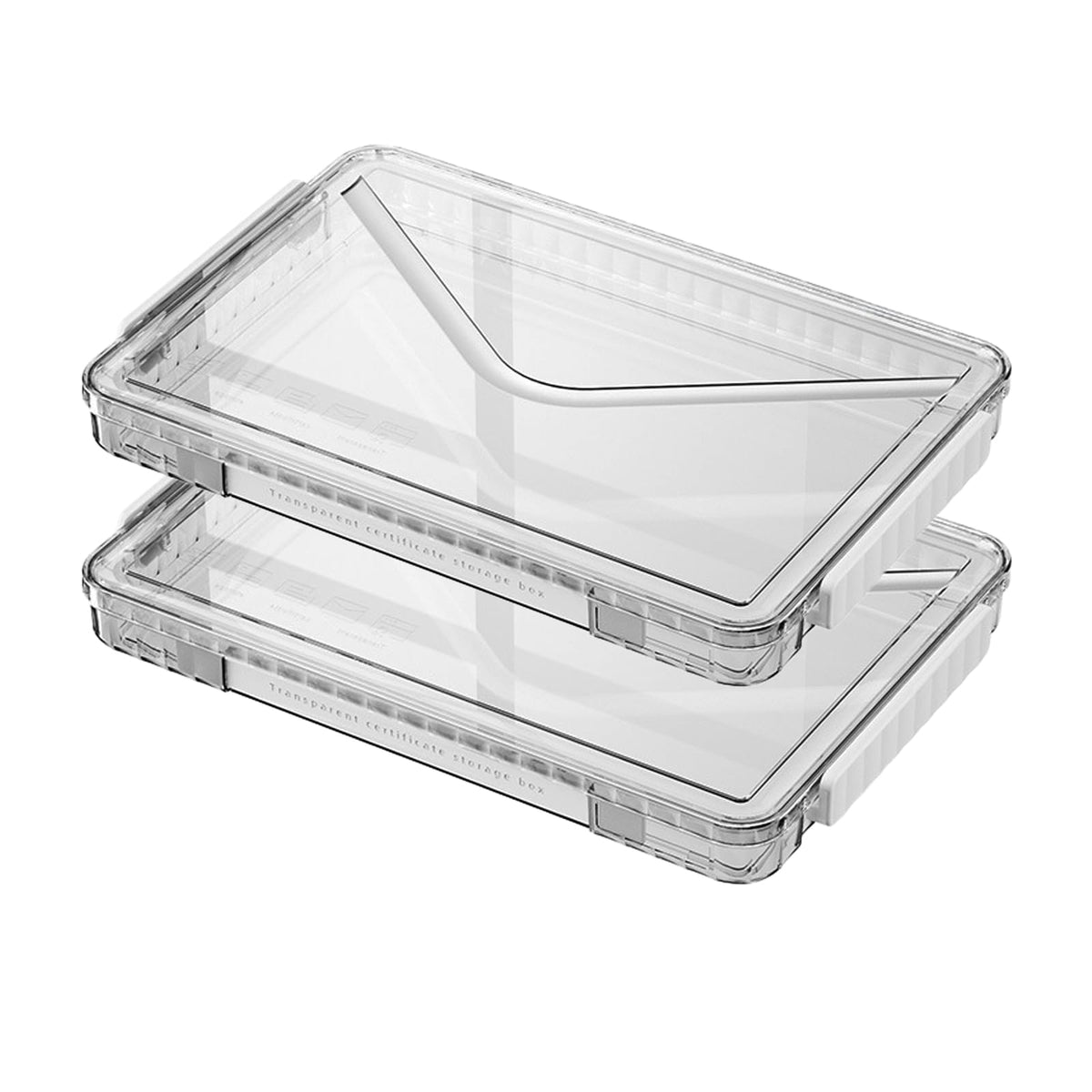 RHONZHAO Clear Storage Box with Latch, 2 Pack, Stackable