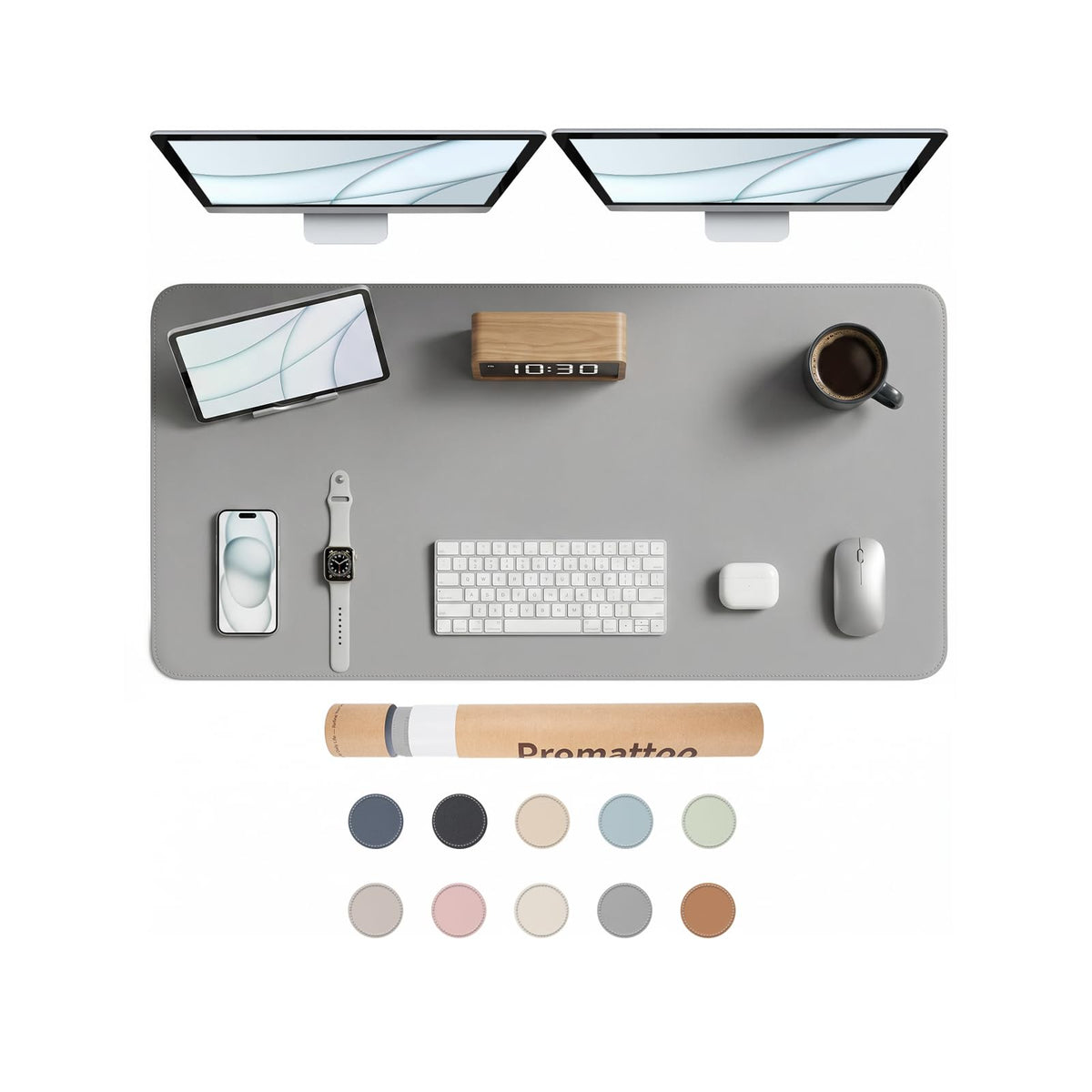 PROMATTOO Large Desk Pad Non-Slip Desk Mat Protector for Keyboard Mouse Waterproof Vegan Leather