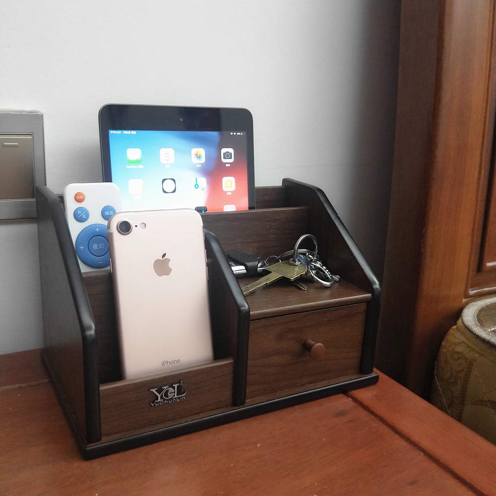 YCL YUCHUNLIN Wooden desk organizer with Drawer,Multifunctional Office & Home Storage Organizer as