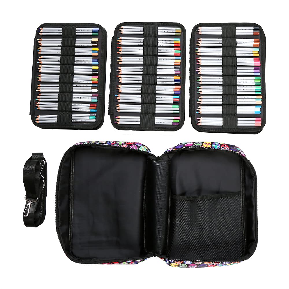 Lbxgap 360 Slots Colored Pencil Case w/Handle & Shoulder Strap