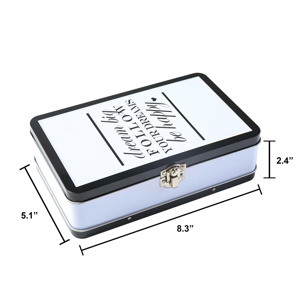 DAHO Metal Storage Box with Hinge for Office, School, Home, Makeup, Arts & Crafts and Accessories