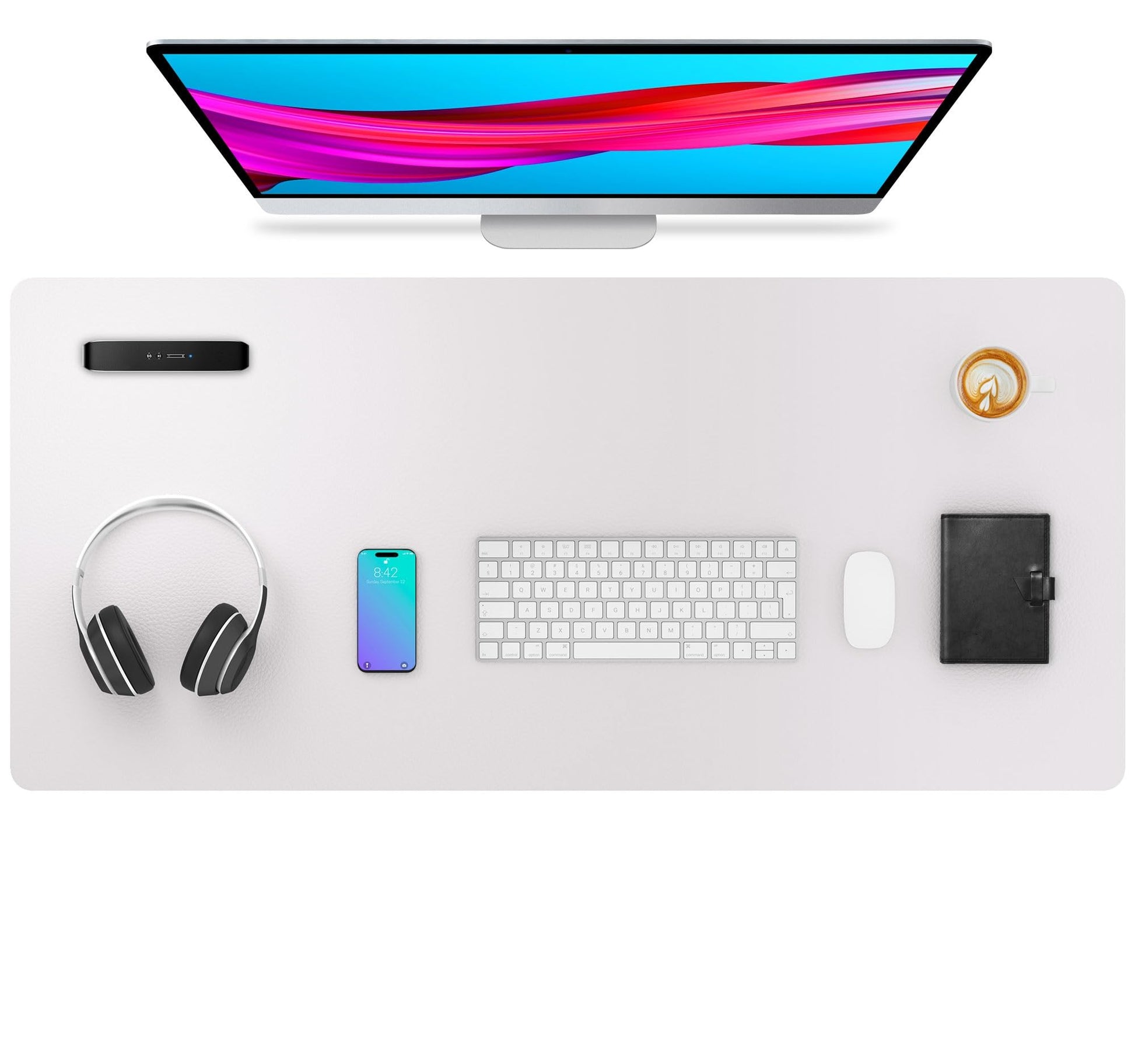 Aothia Large PU Leather Desk Pad Protector – Non-Slip Mouse Pad & Writing Mat for Office/Home