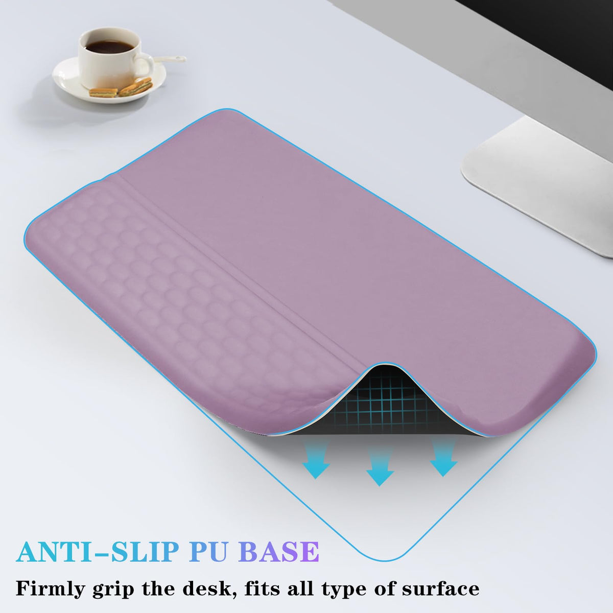 Computer Keyboard Stand with Wrist Rest, Ergonomic Tilted Keyboard Holder - Keyboard Riser with