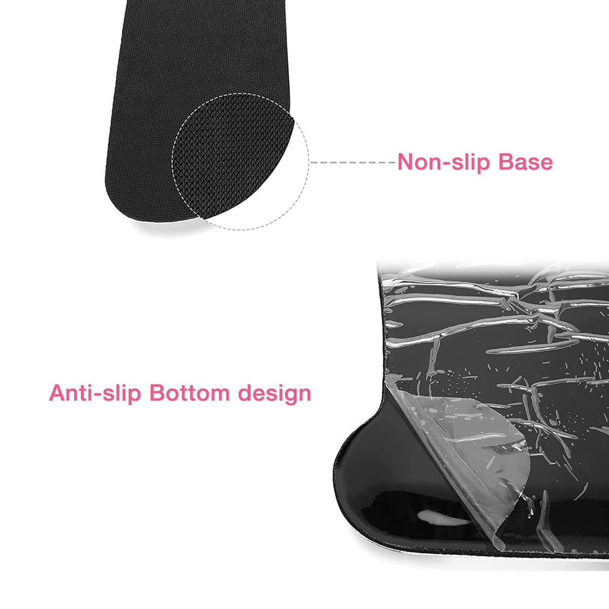 MOSISO Peony Wrist Rest Support for Mouse Pad & Keyboard Set, Black