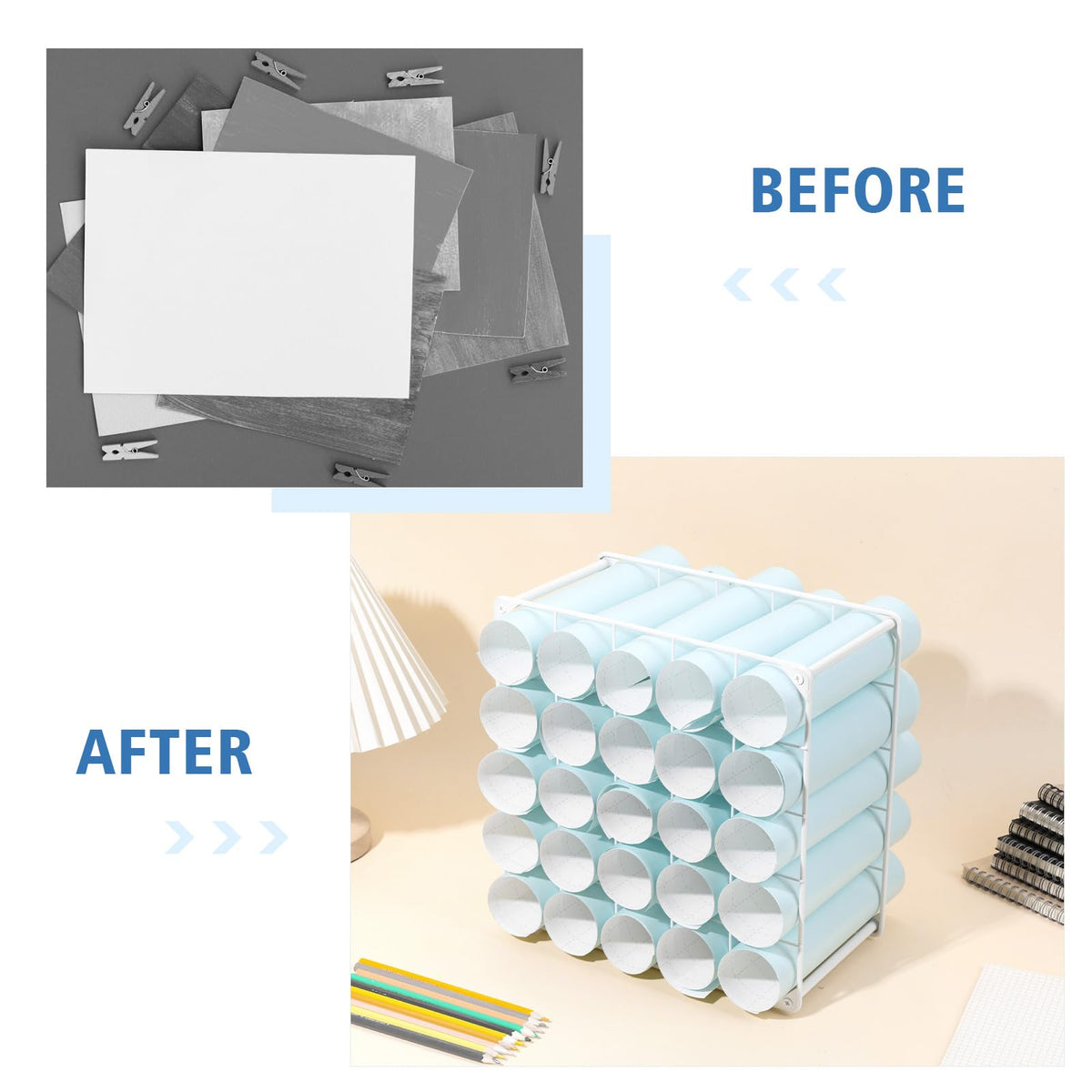 volepet Vinyl Storage Rack 25-Holes Metal Vinyl Roll Holder White Craft Storage Organizer for Craft