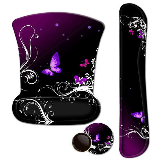Mouse Pad with Wrist Support and Keyboard Wrist Rest Pad Set,Ergonomic Mouse Pads for Computers