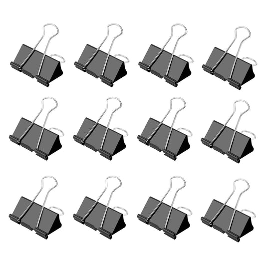 Ufmarine Small Binder Clips 1 Inch Length, (72 Pcs) Small Paper Clips for Office Supplies