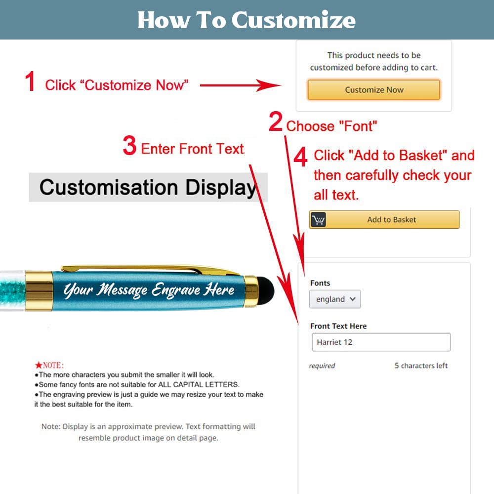 Custom Ballpoint Pens with Stylus Tip-Custom School Writing Set 10 pcs/Box