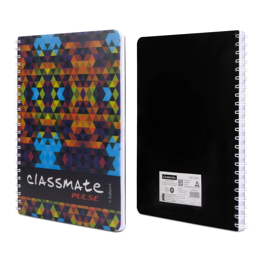 Classmate Soft Cover 6 Subject Spiral Binding Notebook, Unruled, 300 Pages