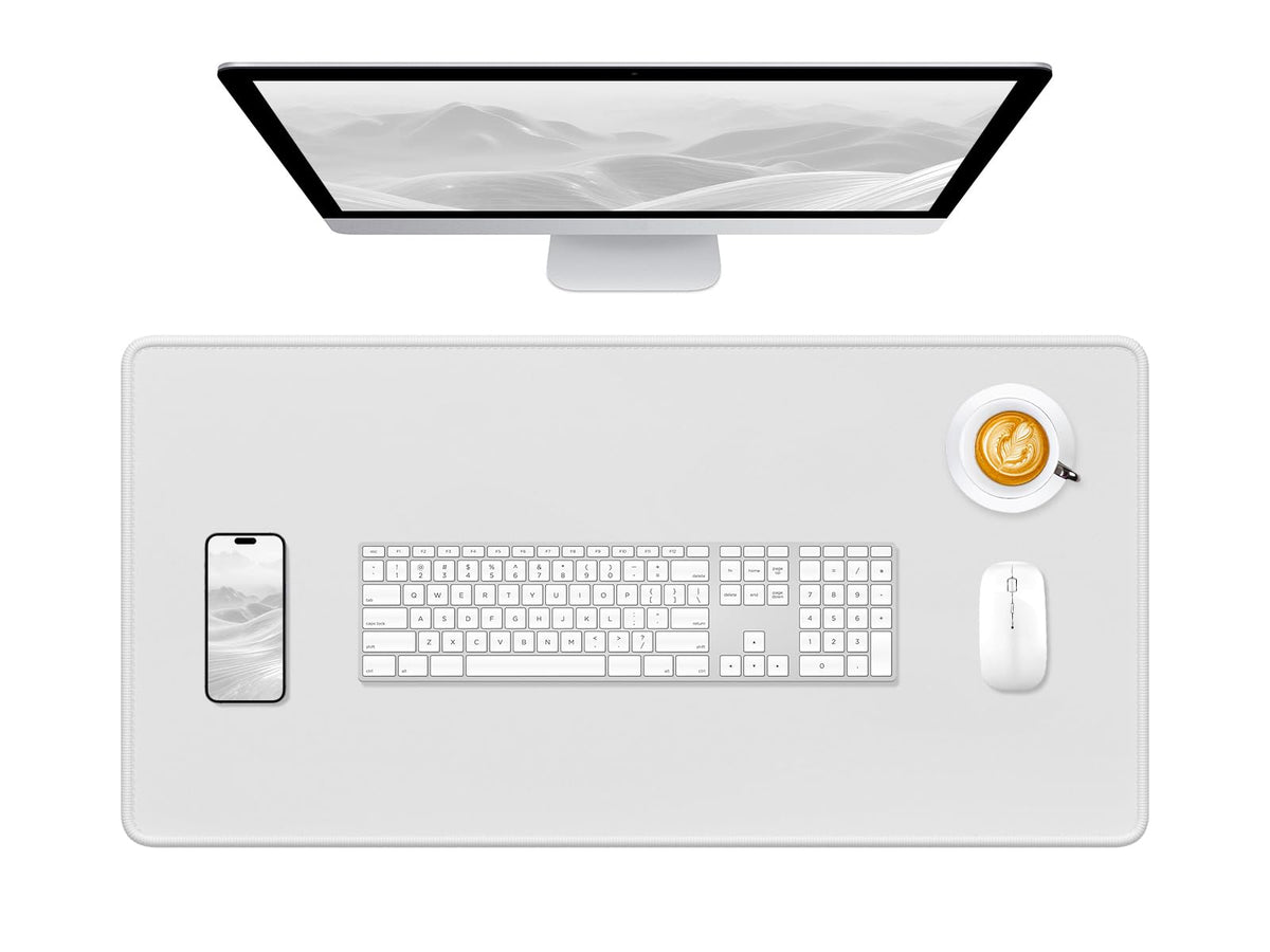 Hsurbtra Desk Pad, 32" x 16" Premium-Textured Desk Mat, Stitched Edge Anti-Slip Waterproof Rubber