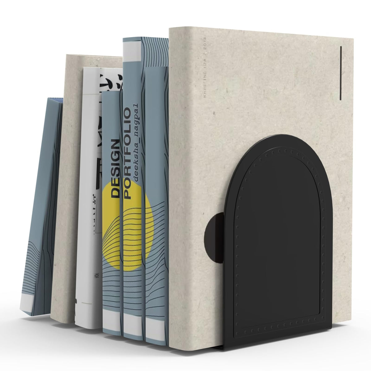 10 Pair Bookends Metal Book Ends Universal Economy Bookends (Black, 10 Pair)