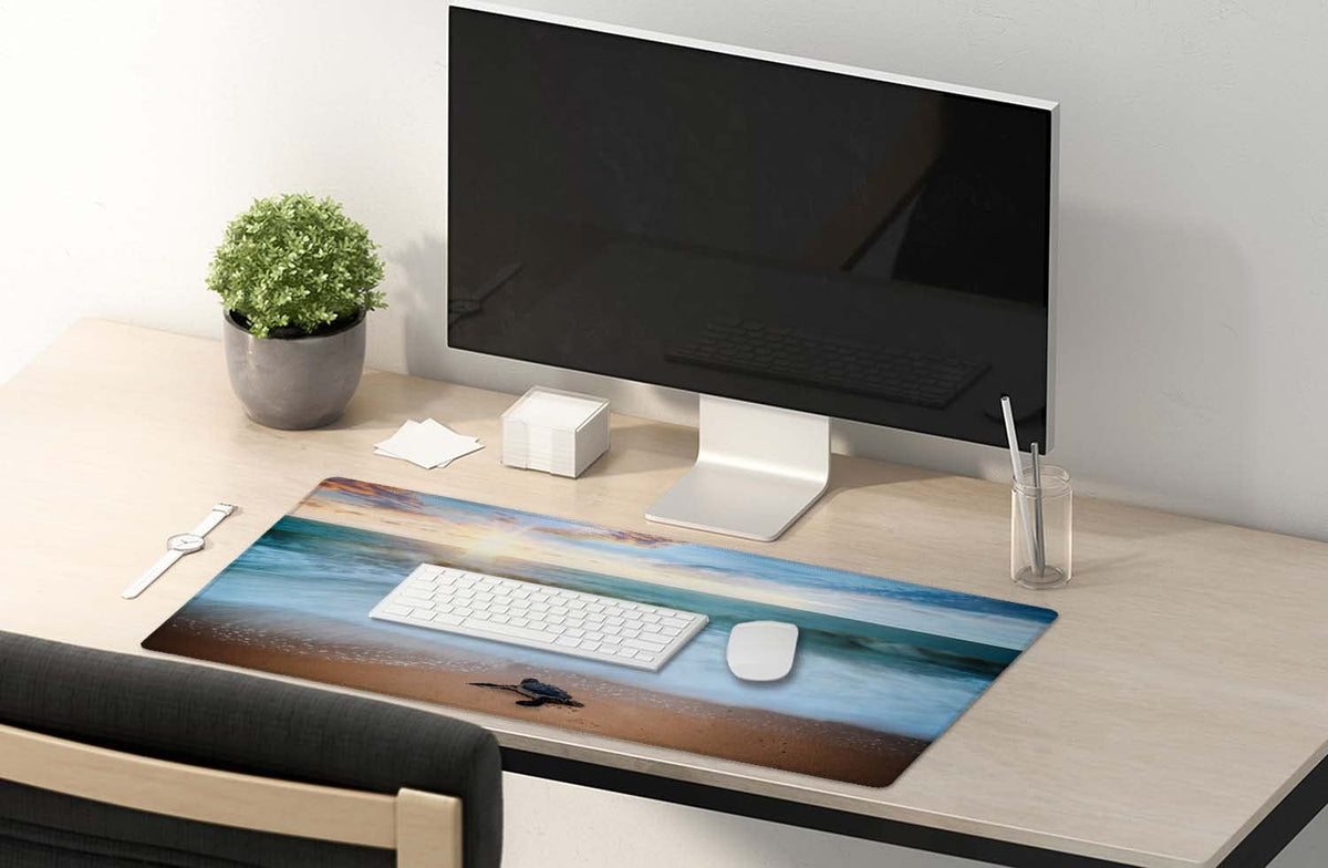 SSOIU Extended Gaming Mouse Pad - Non-Slip Water-Resistant Rubber Base Computer Keyboard Mouse Mat