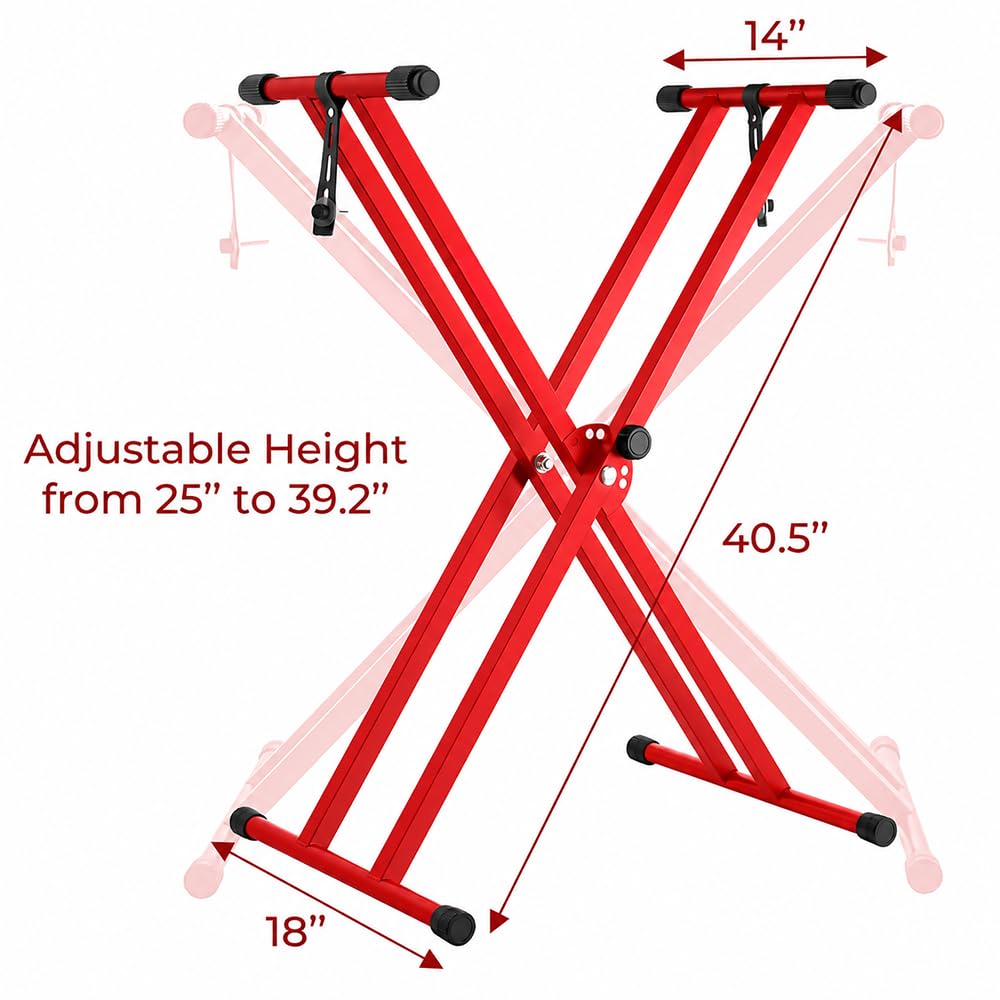 Kadence NK13RD Touring Series 3kg Double-X Keyboard Stand | Heavy-Duty Frame & Secure Locking