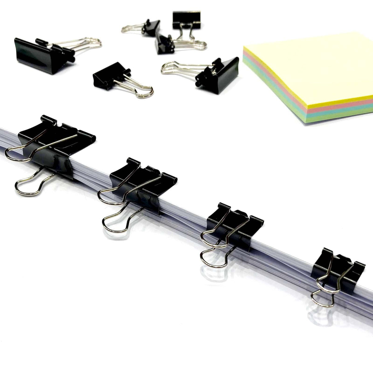 Ykimok 120Pcs Assorted Sizes Binder Clips, Metal Paper Clamps 4 Assorted Sizes, Medium, Small, X