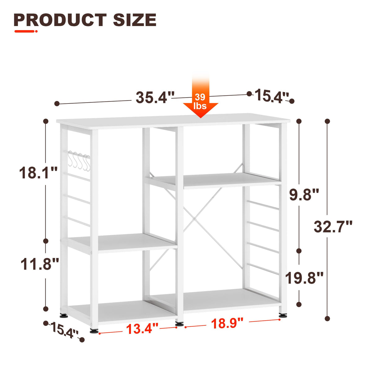 soges Kitchen Standing Baker's Rack, Utility Microwave Oven Stand, Multi-Layers Kitchen Storage